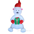 Urso polar insuflável de férias para decoração de Natal